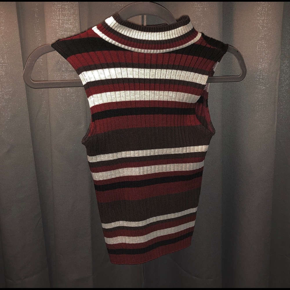 Striped turtleneck top